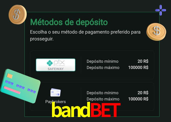 O cassino bandbet oferece uma grande variedade de métodos de pagamento